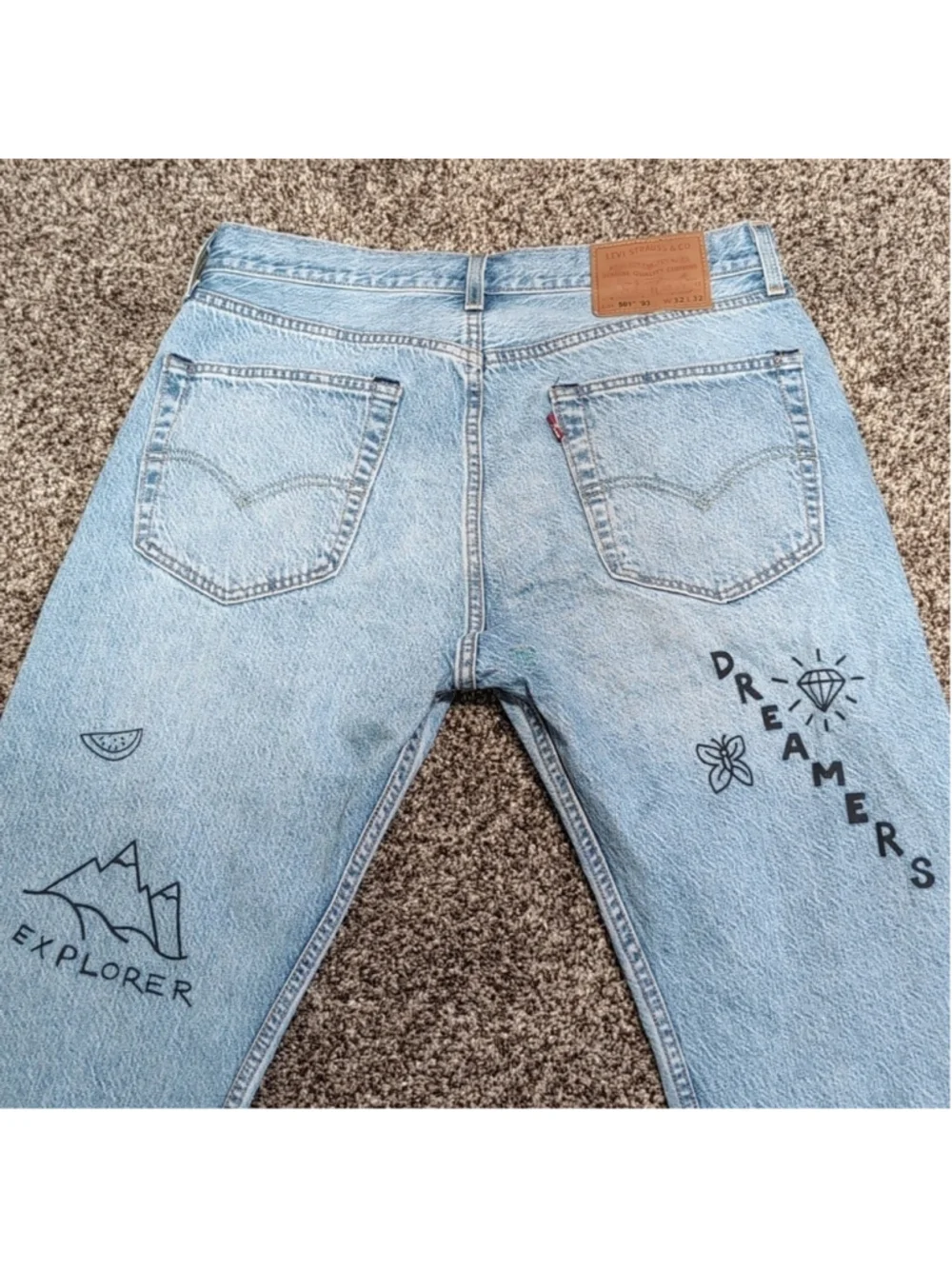 Levis 501 Straight Fit 93 Slate Culture Jeans Men's 32x32